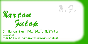 marton fulop business card