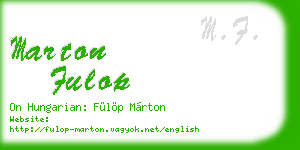 marton fulop business card